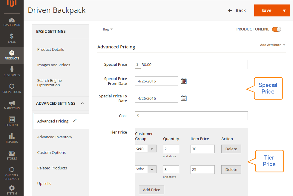 Advanced Pricing