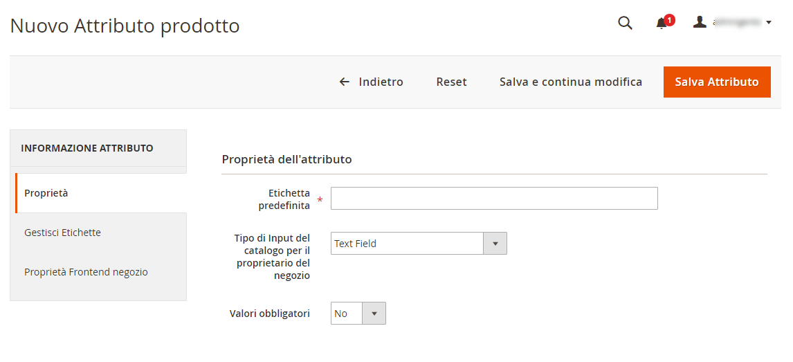 Creare un Attributo