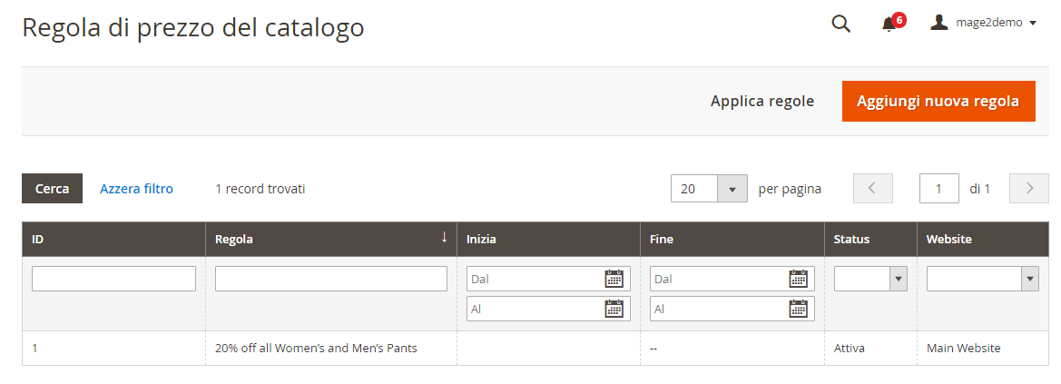 Promozioni del Catalogo